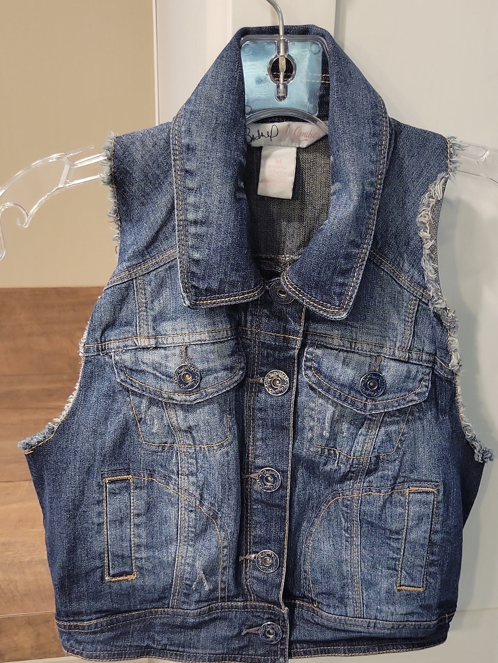 Sleeveless Denim Vest - Blue